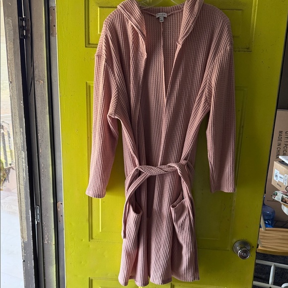 love, Fire Pink Ribbed Robe - Picture 1 of 4